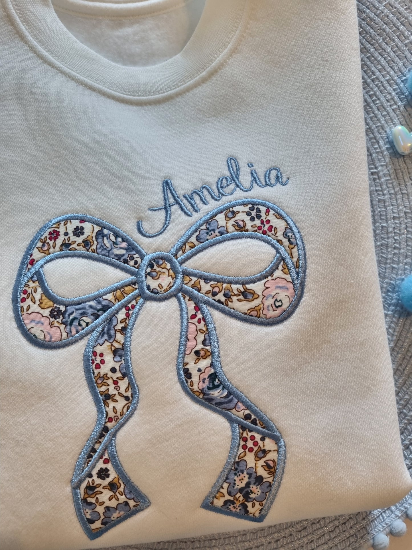 Personnalised Bow   Sweatshirt - Embroidery