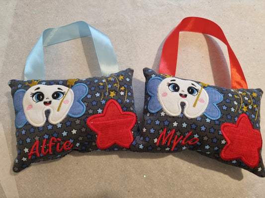 Tooth Fairy pillow, door hanger with pouch