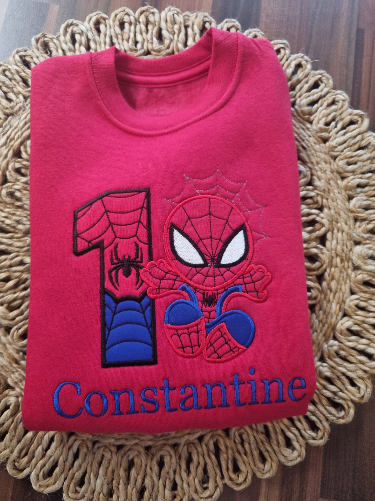 Children Personalised Spider Superhero Sweatshirt - Embroidery