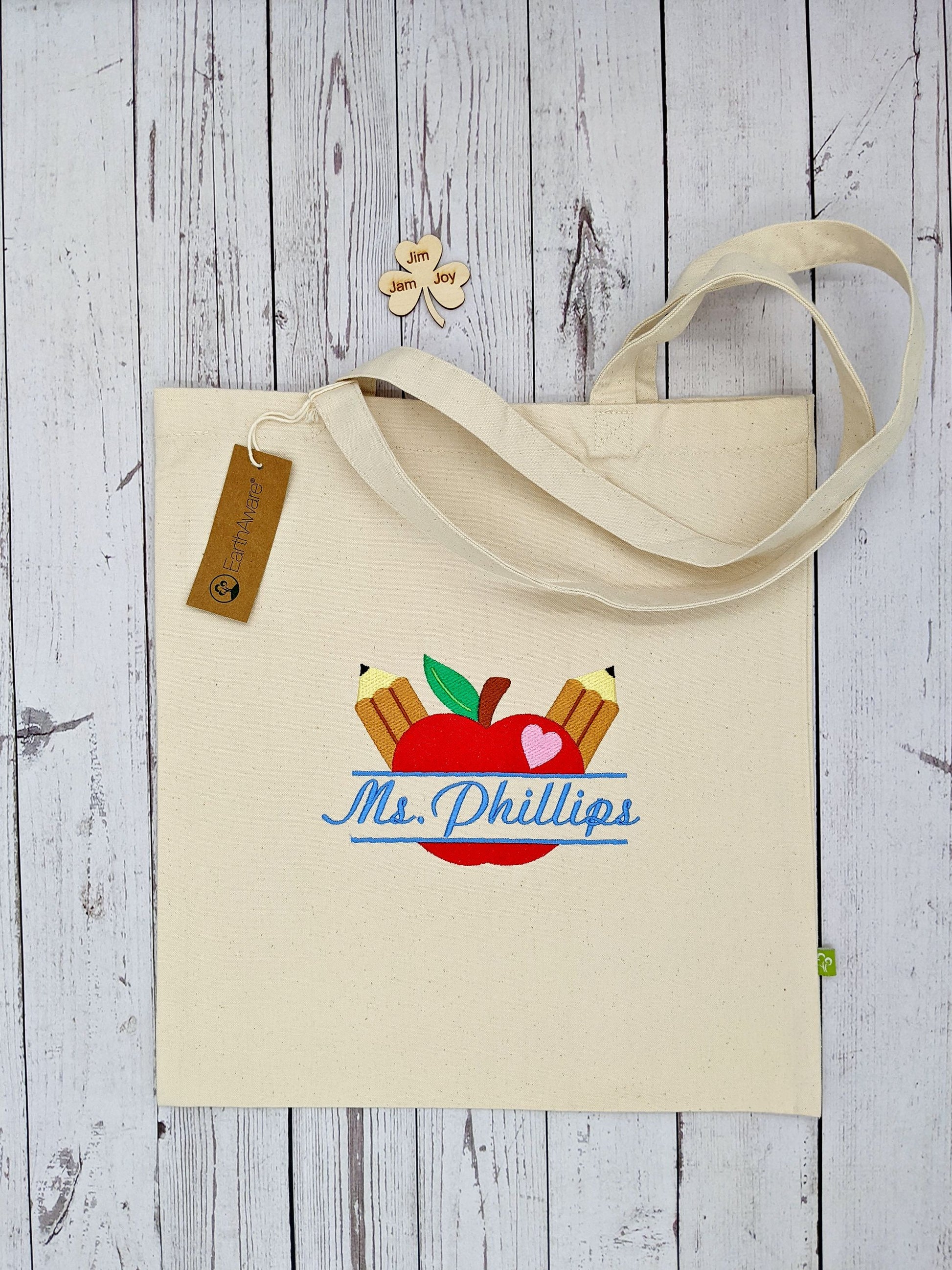teachers gift, organic teachers tote bags