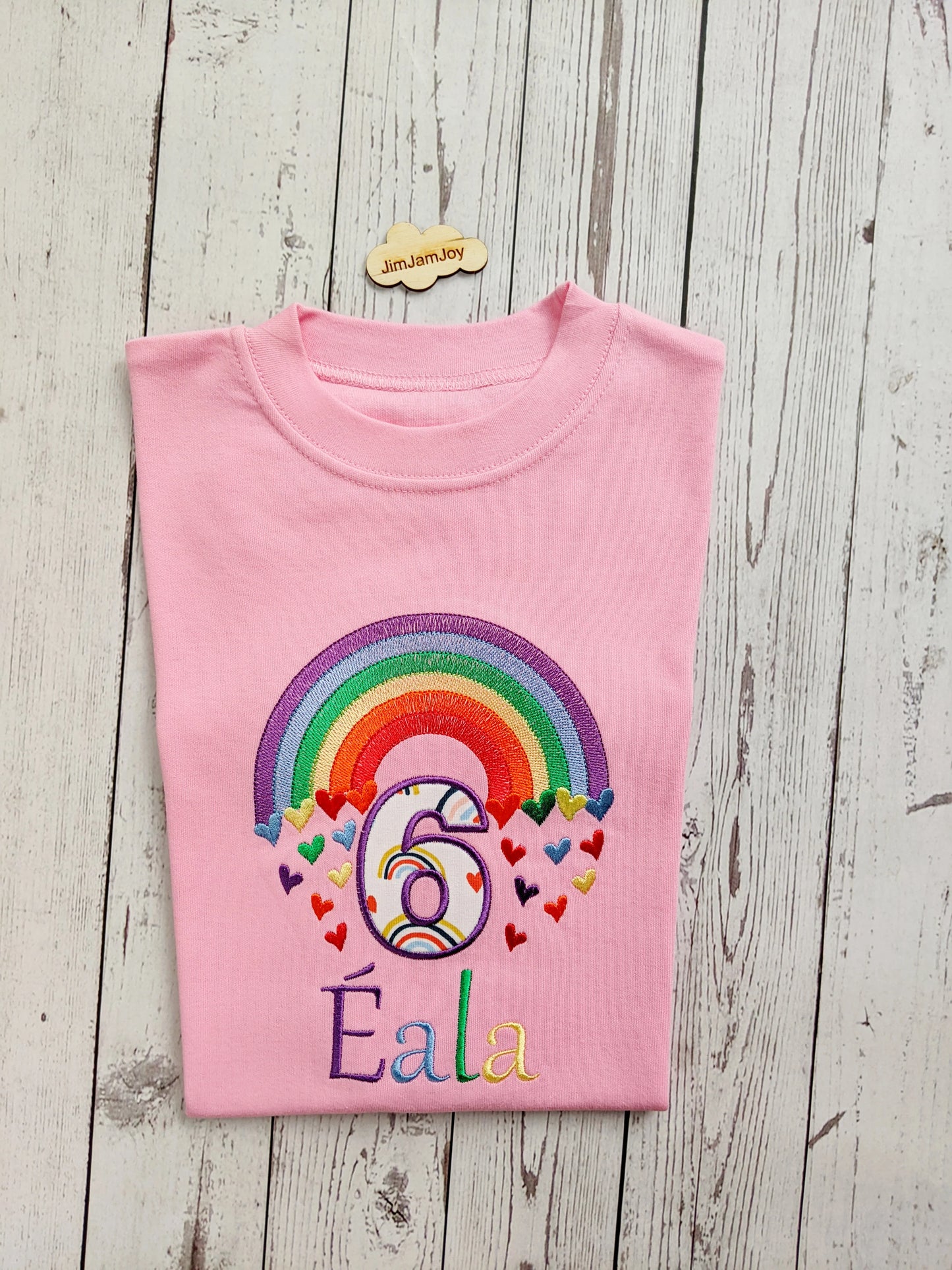 Personalise Birthday Tshirt Rainbow