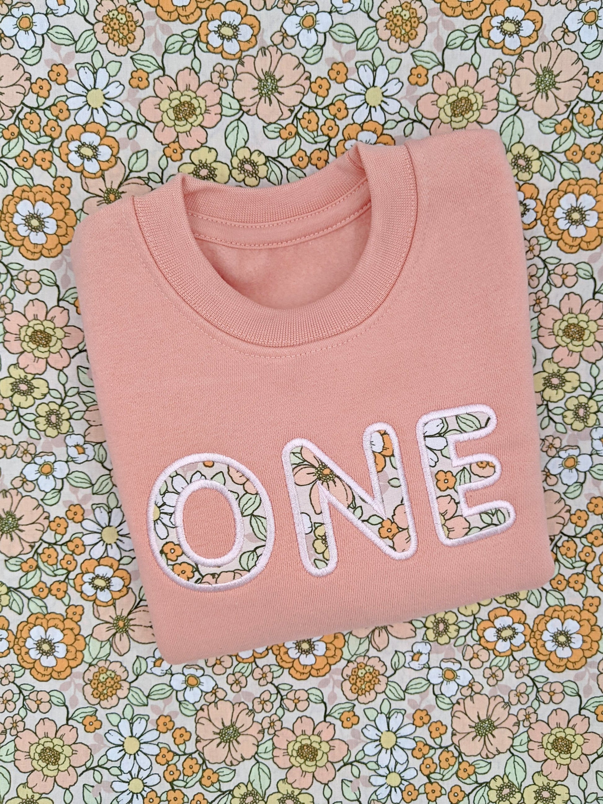 Children Personalised 1st Birthday Sweatshirt with Monogram Floral Fon –  JimJamJoy