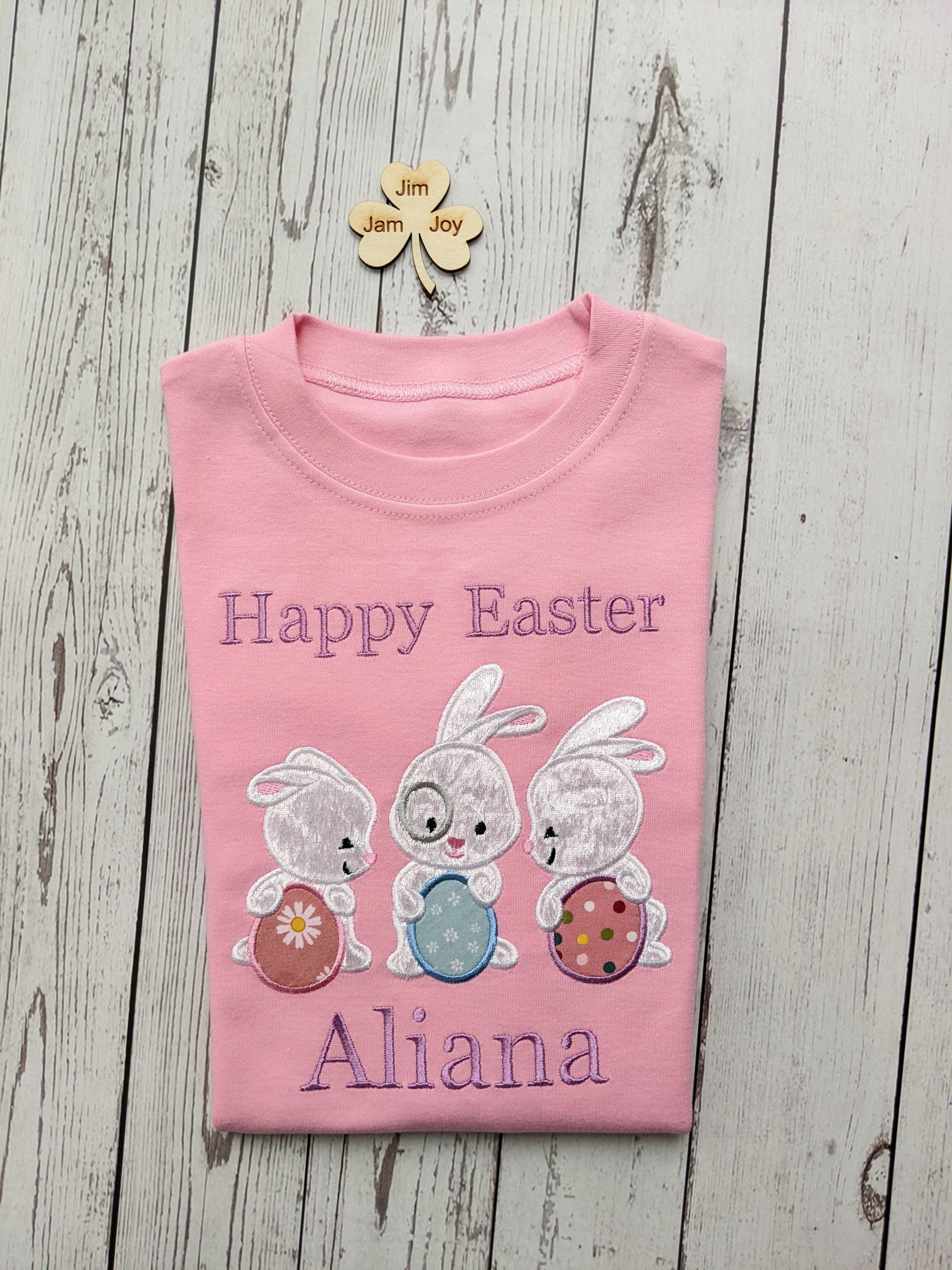 easter bunny tshirt easter egg tshirt pink tshirt for kids and girls happy easter made by jimjamjoy
