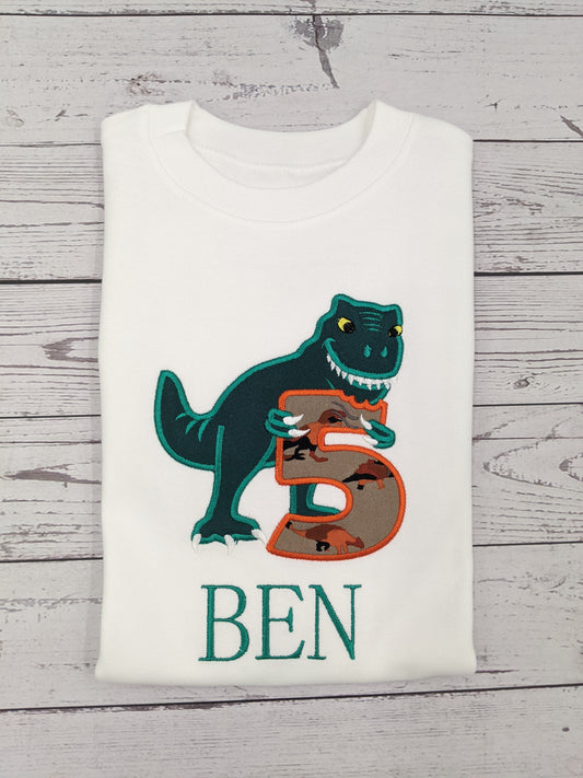 children dinosaur trex birthday tshirt