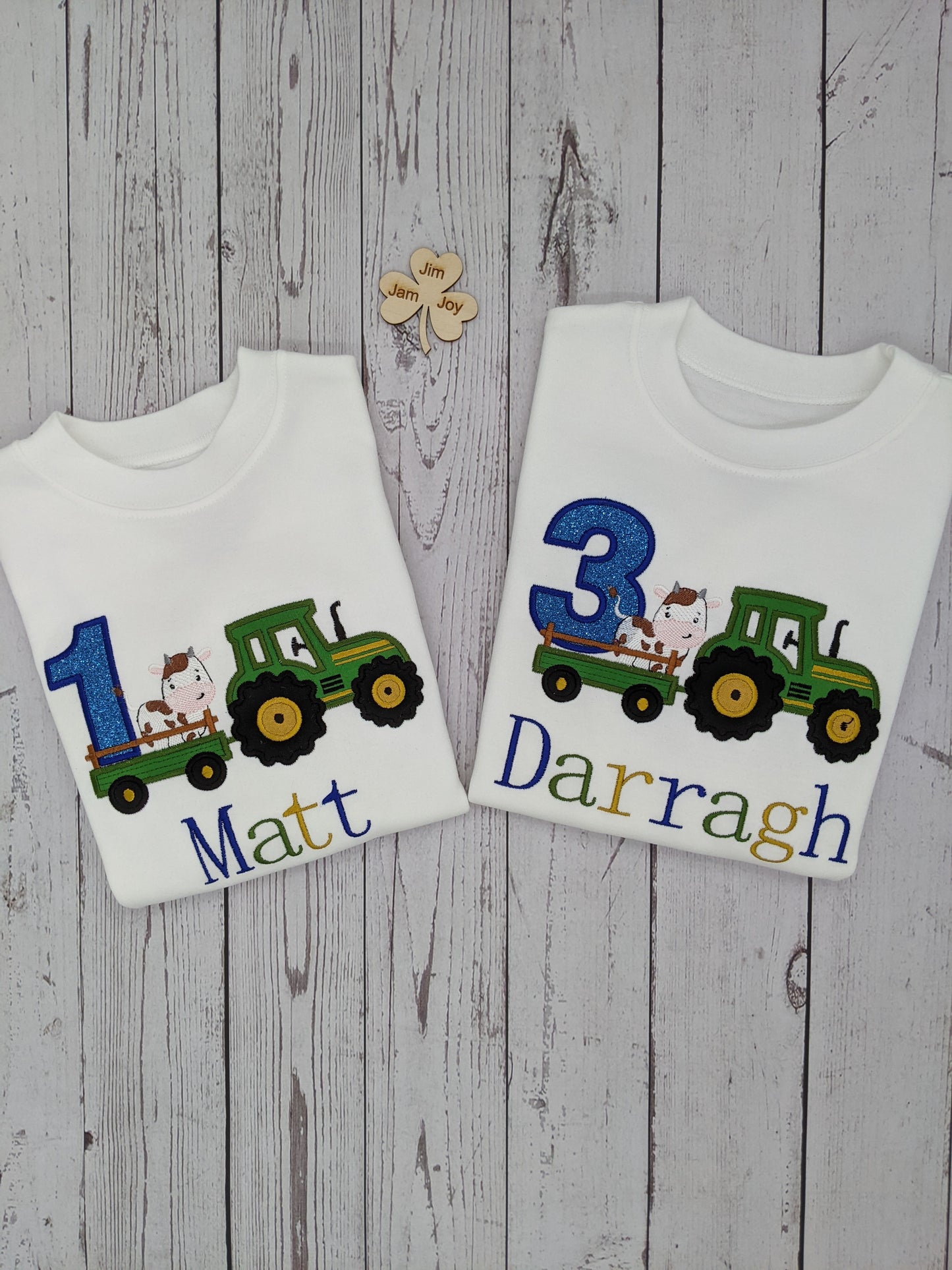 Children Tshirt Birthday tractor with cow