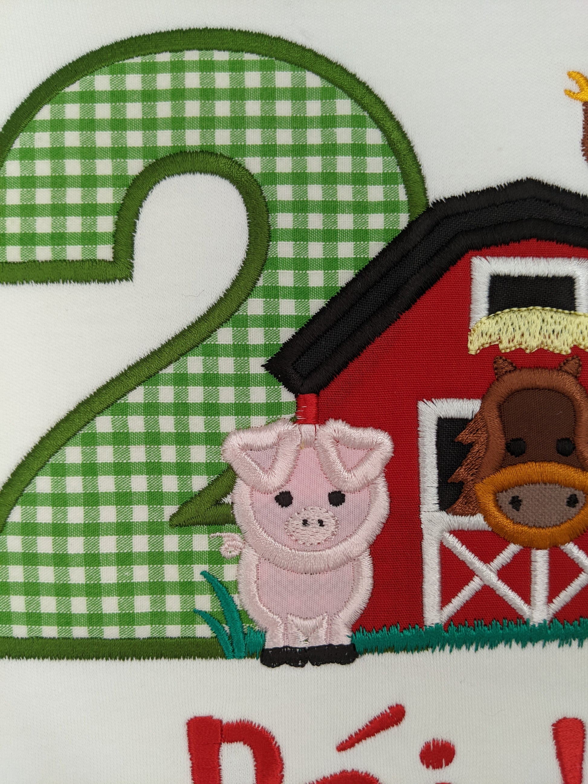 Farm animals birtday tshirts embroidery