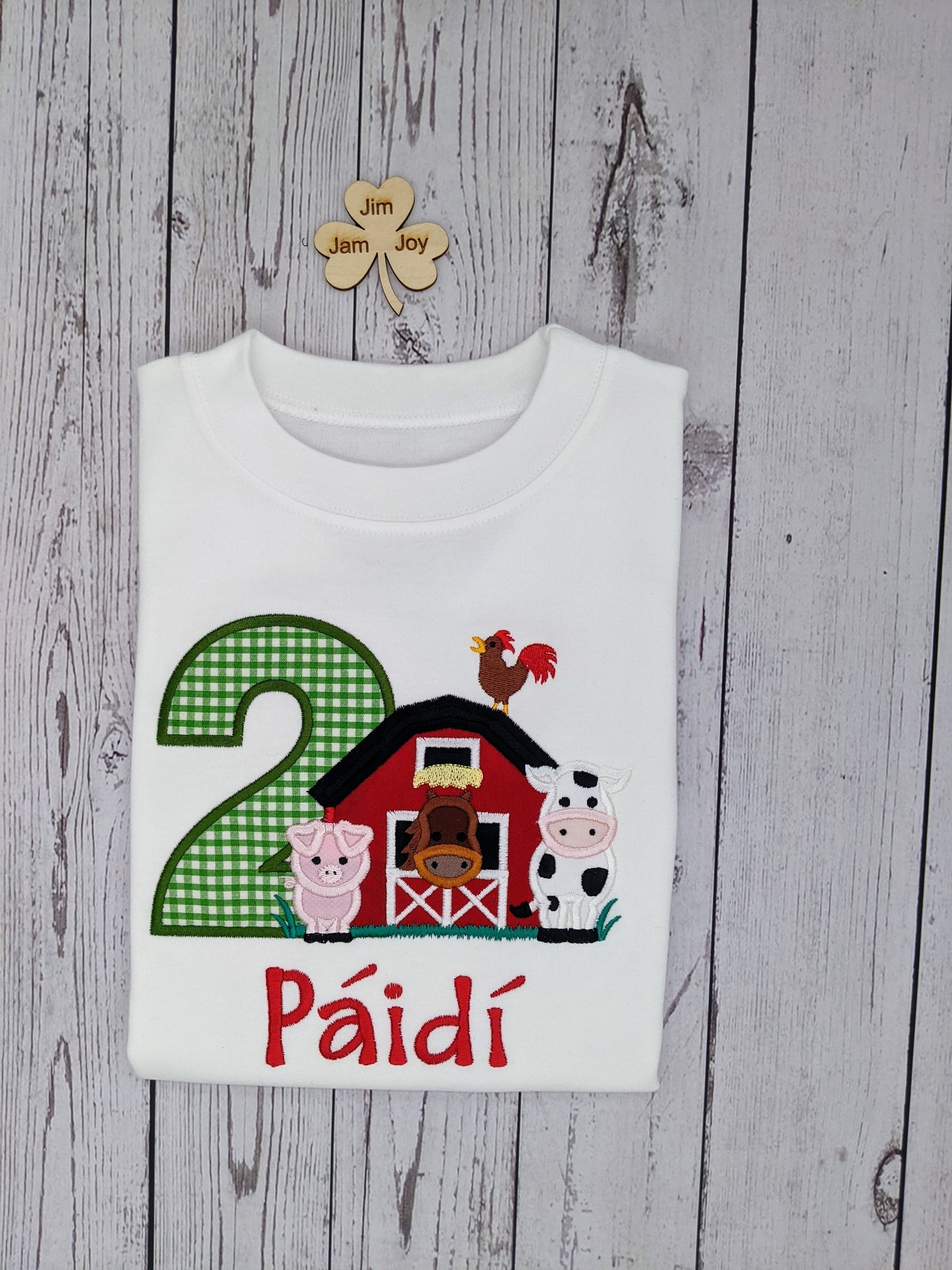 Farm animals birtday tshirts embroidery