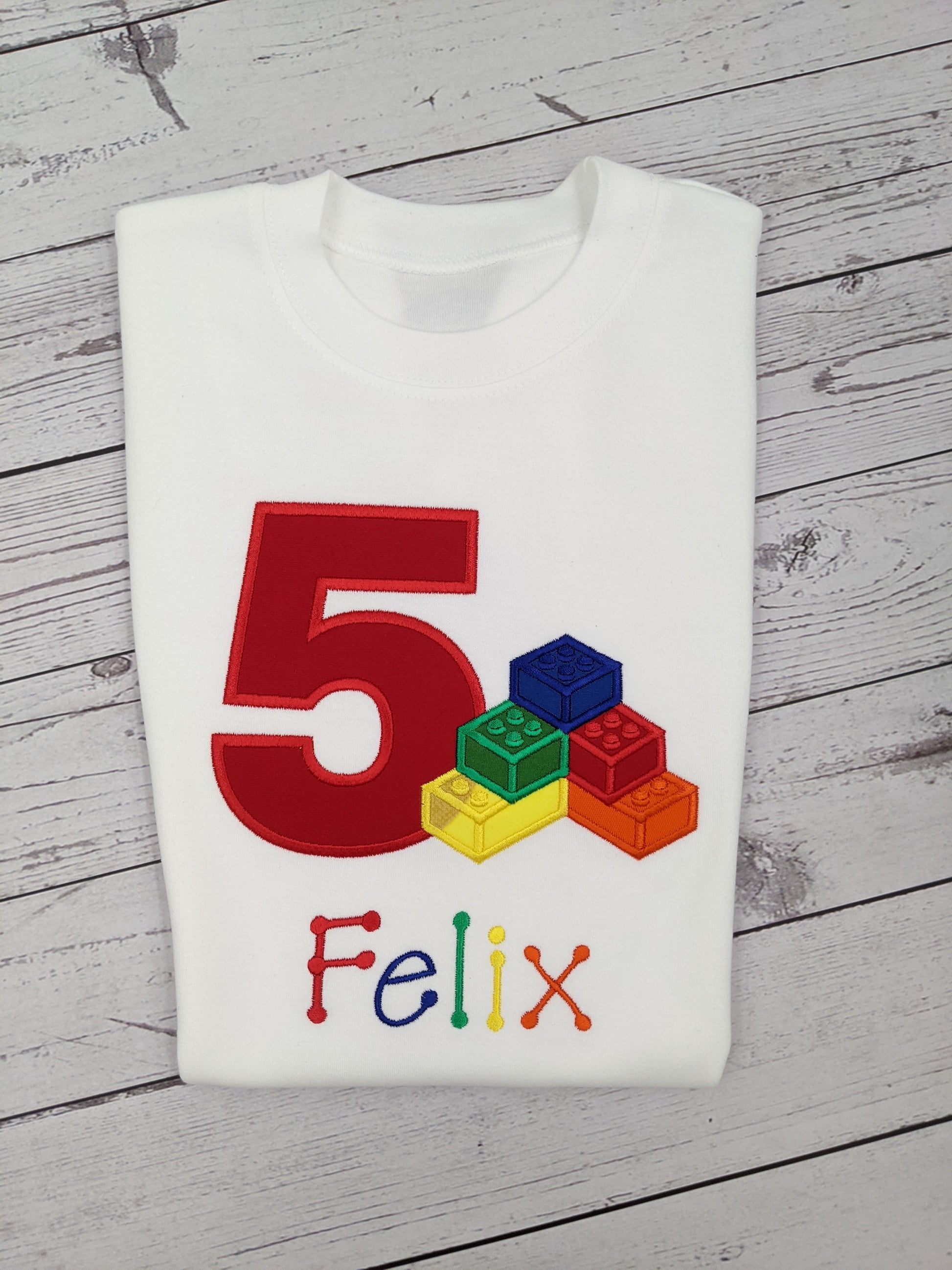 Children Birthday tshirt Lego bricks