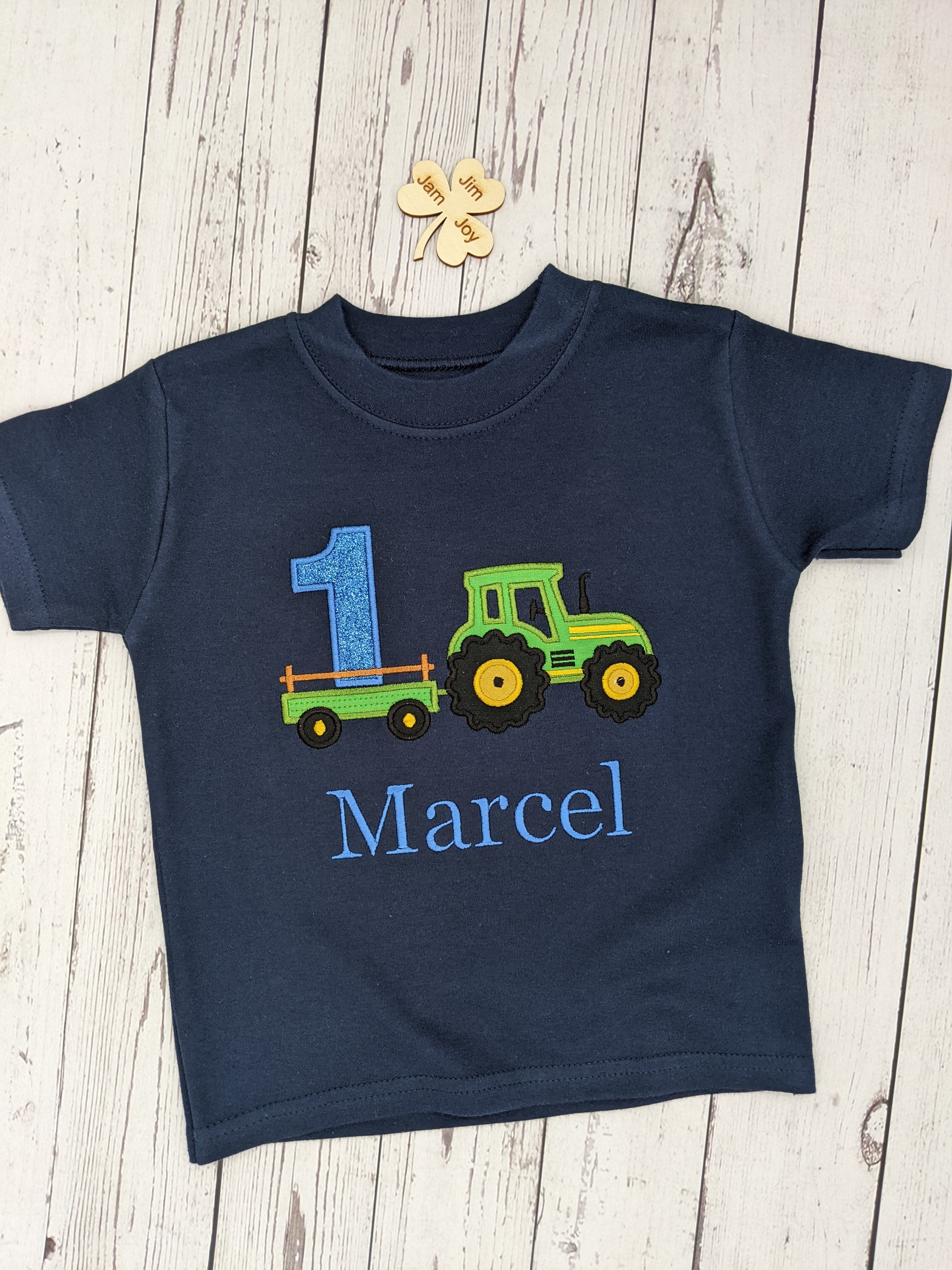 Children Birthday Tshirt Tractor and Trailer 