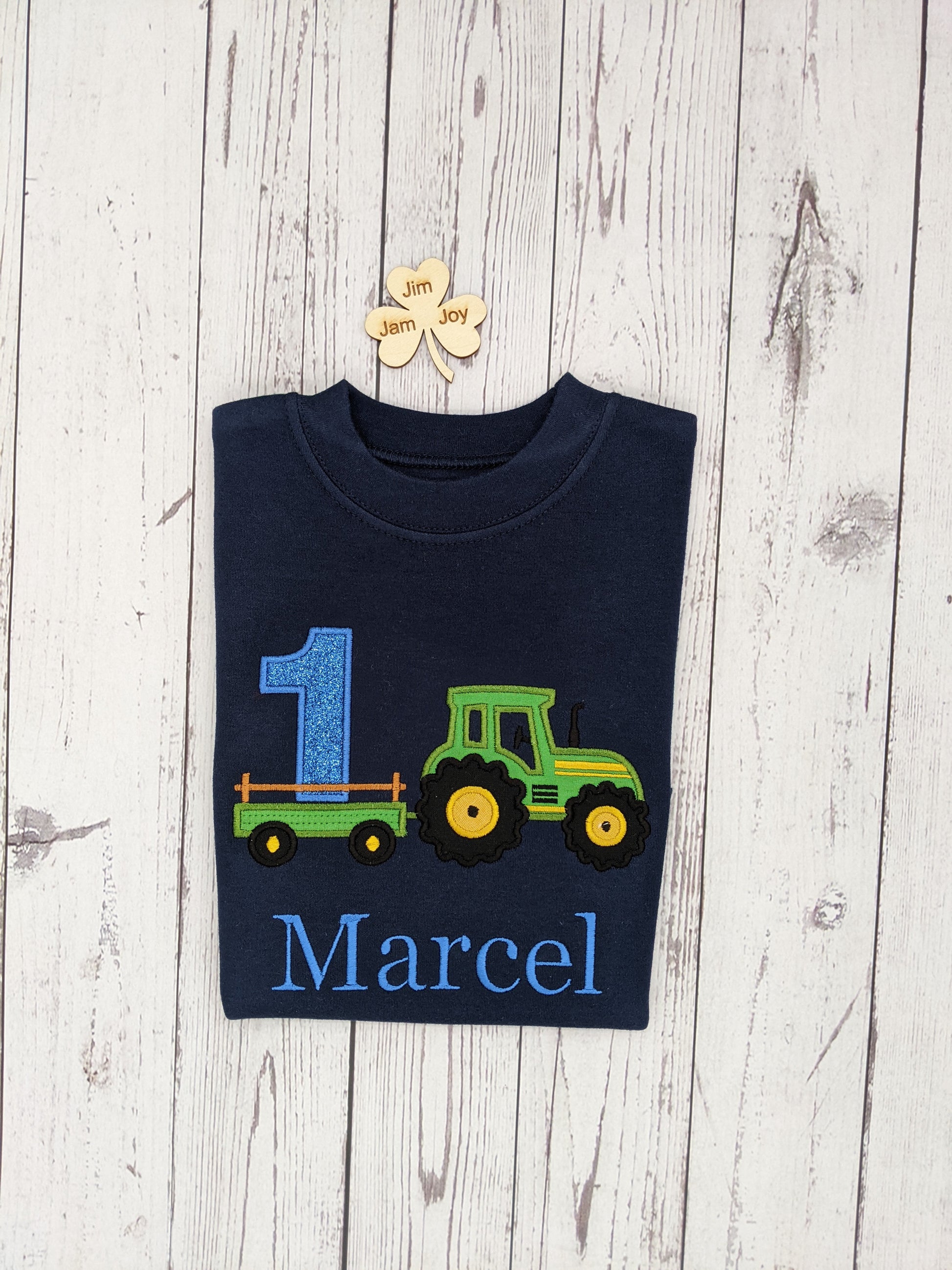 Children Birthday Tshirt Tractor and Trailer 