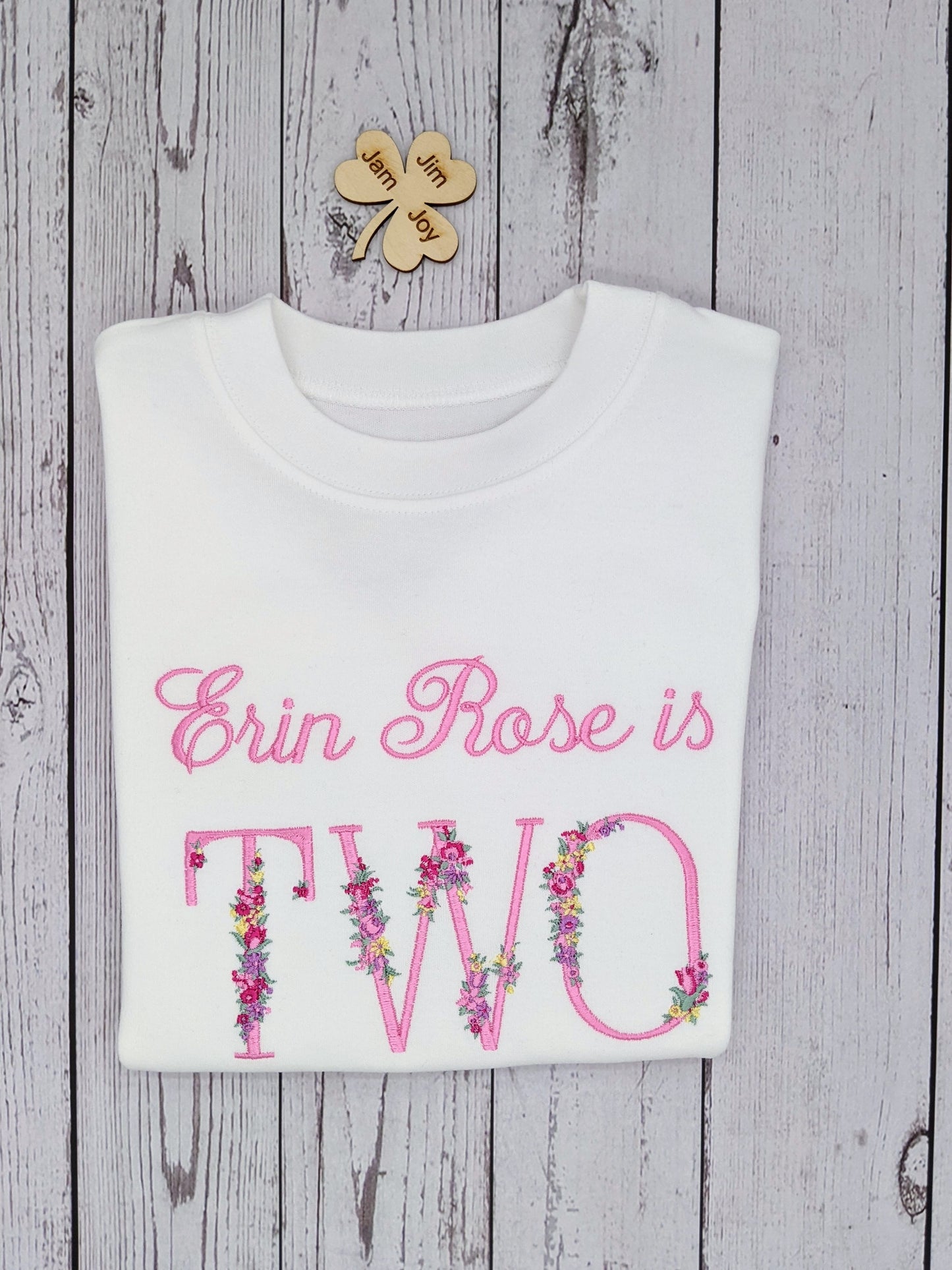 Birthday Flower monogram Tshirt 2nd Birthday