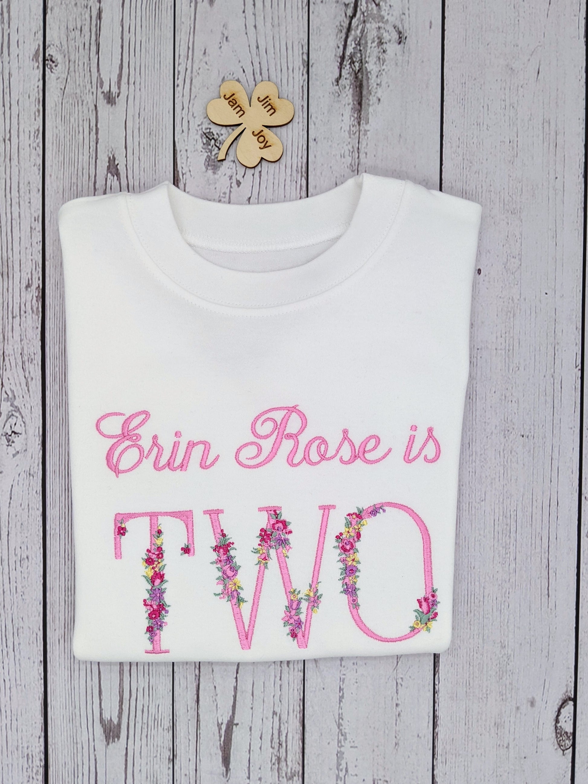 Birthday Flower monogram Tshirt 2nd Birthday