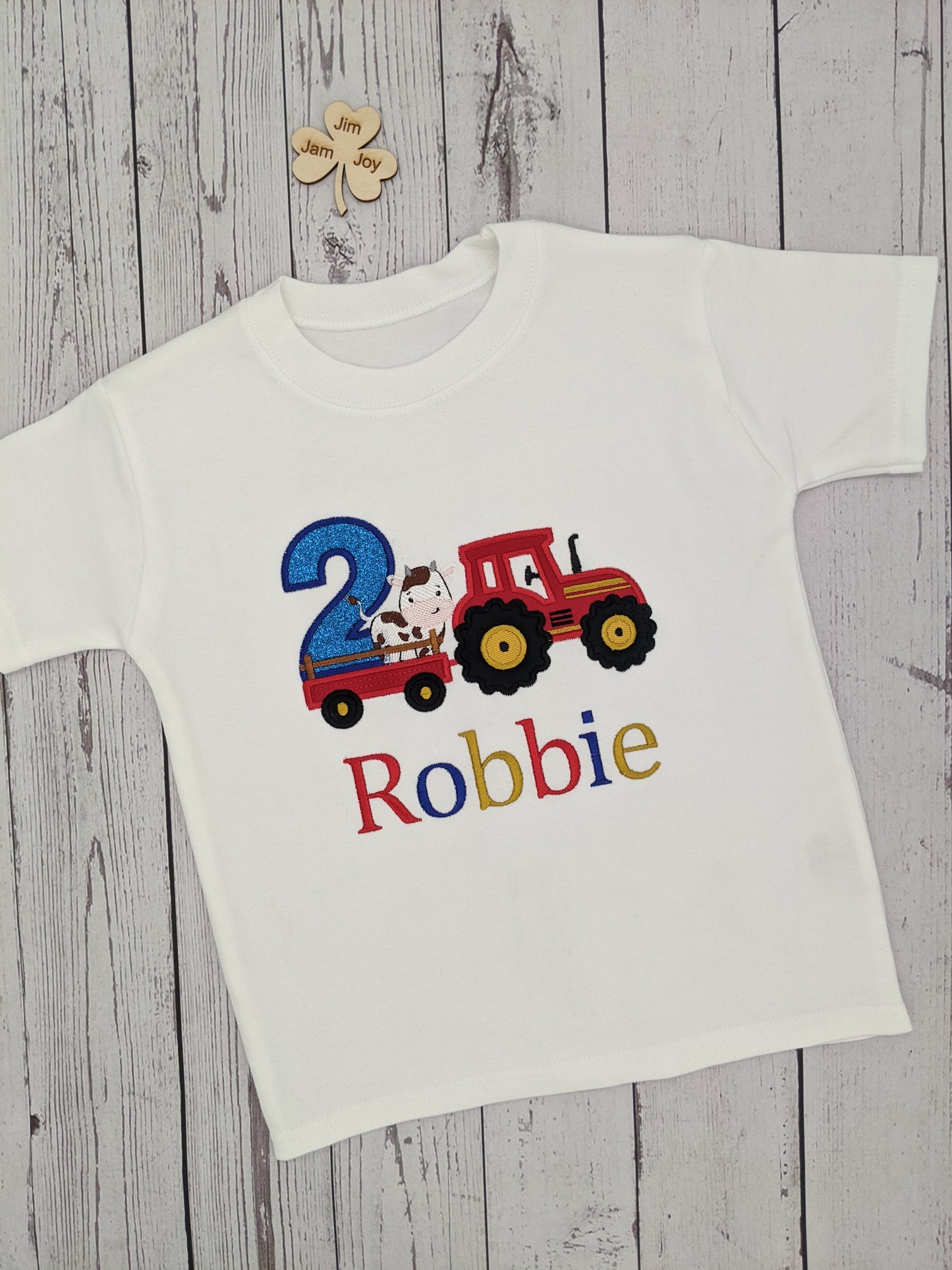 Birthday tractor tshirt for children Jimjamjoy red tractor