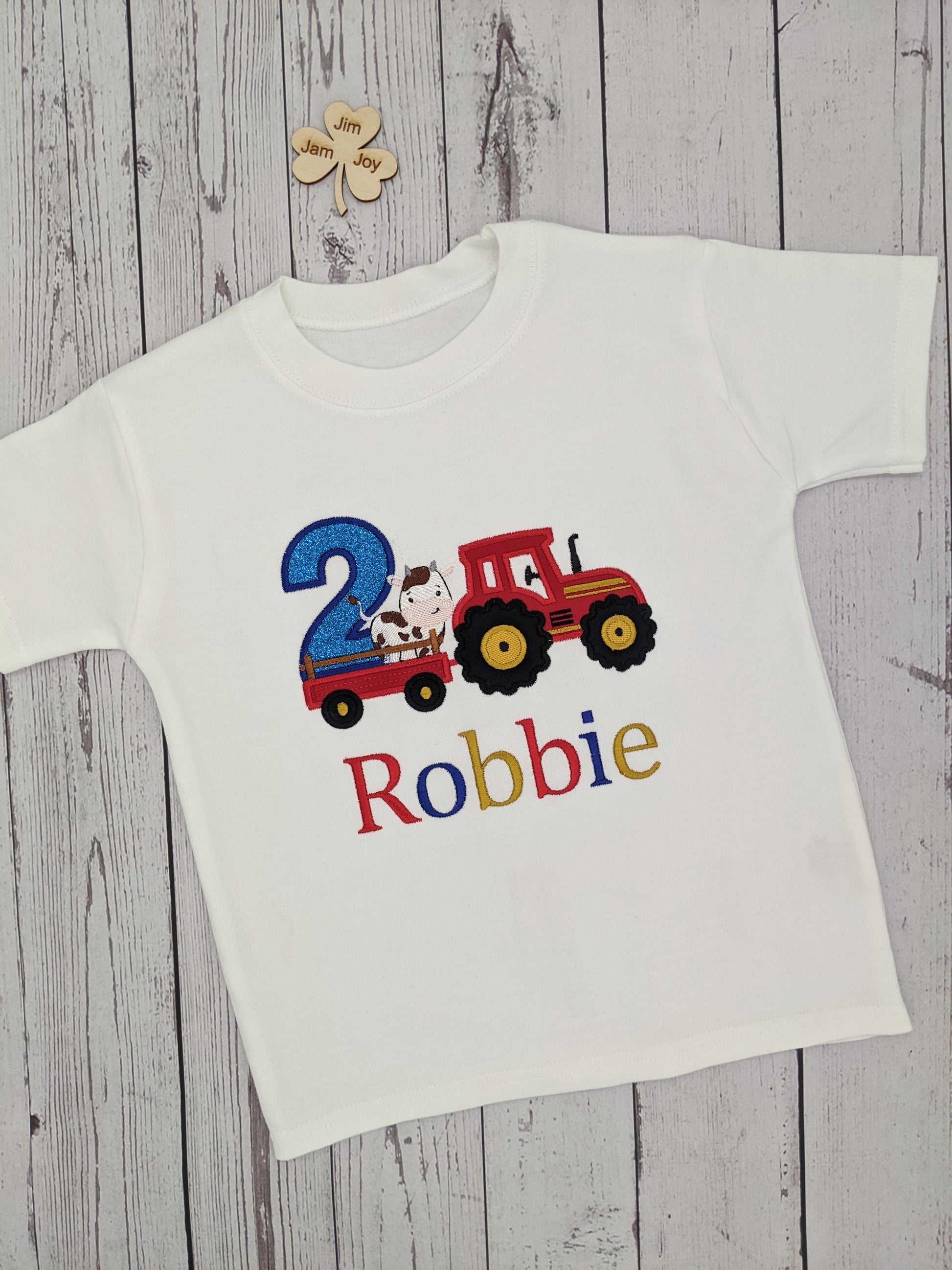 Birthday tractor tshirt for children Jimjamjoy red tractor