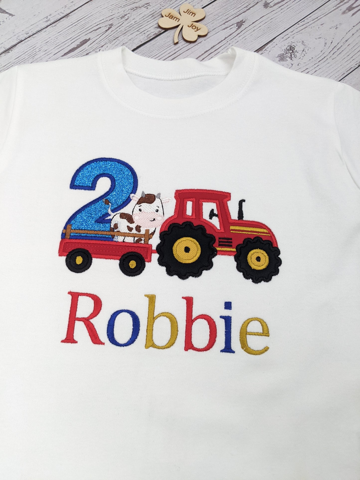 Birthday tractor tshirt for children Jimjamjoy red tractor