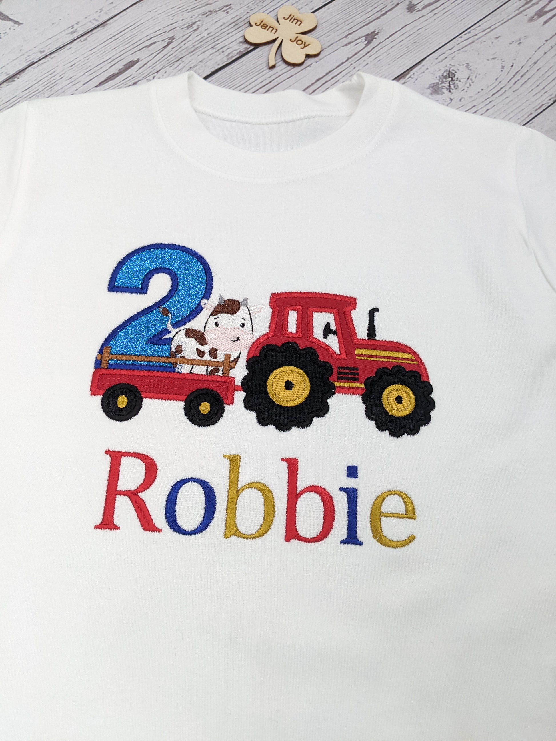 Birthday tractor tshirt for children Jimjamjoy red tractor