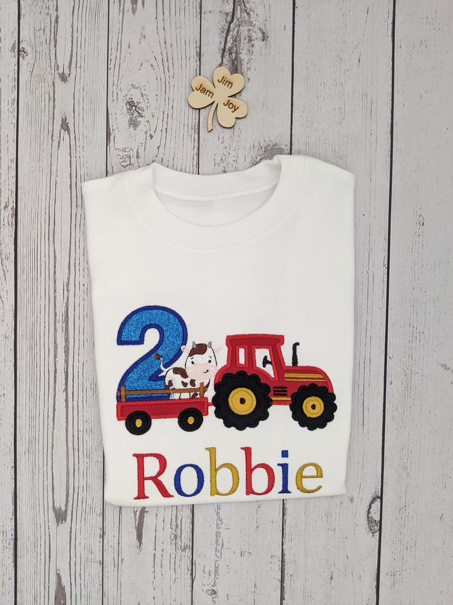 Birthday tractor tshirt for children Jimjamjoy red tractor