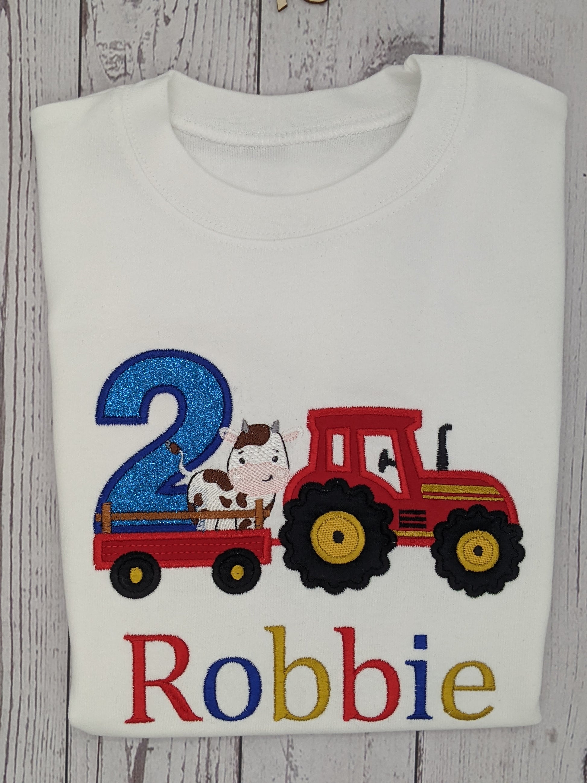 Birthday tractor tshirt for children Jimjamjoy red tractor