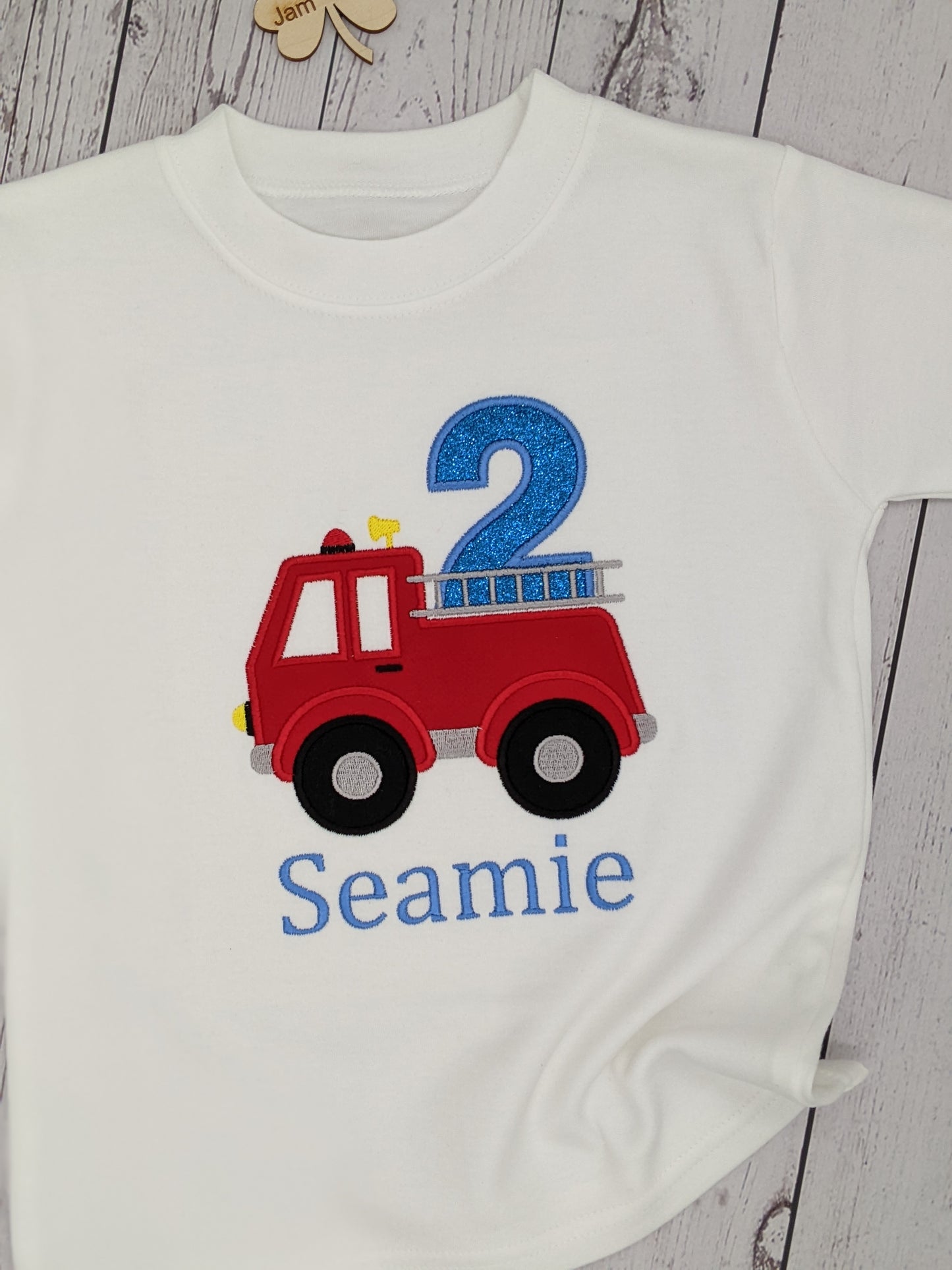 Personalised Children Red Fire Truck - Embroidery