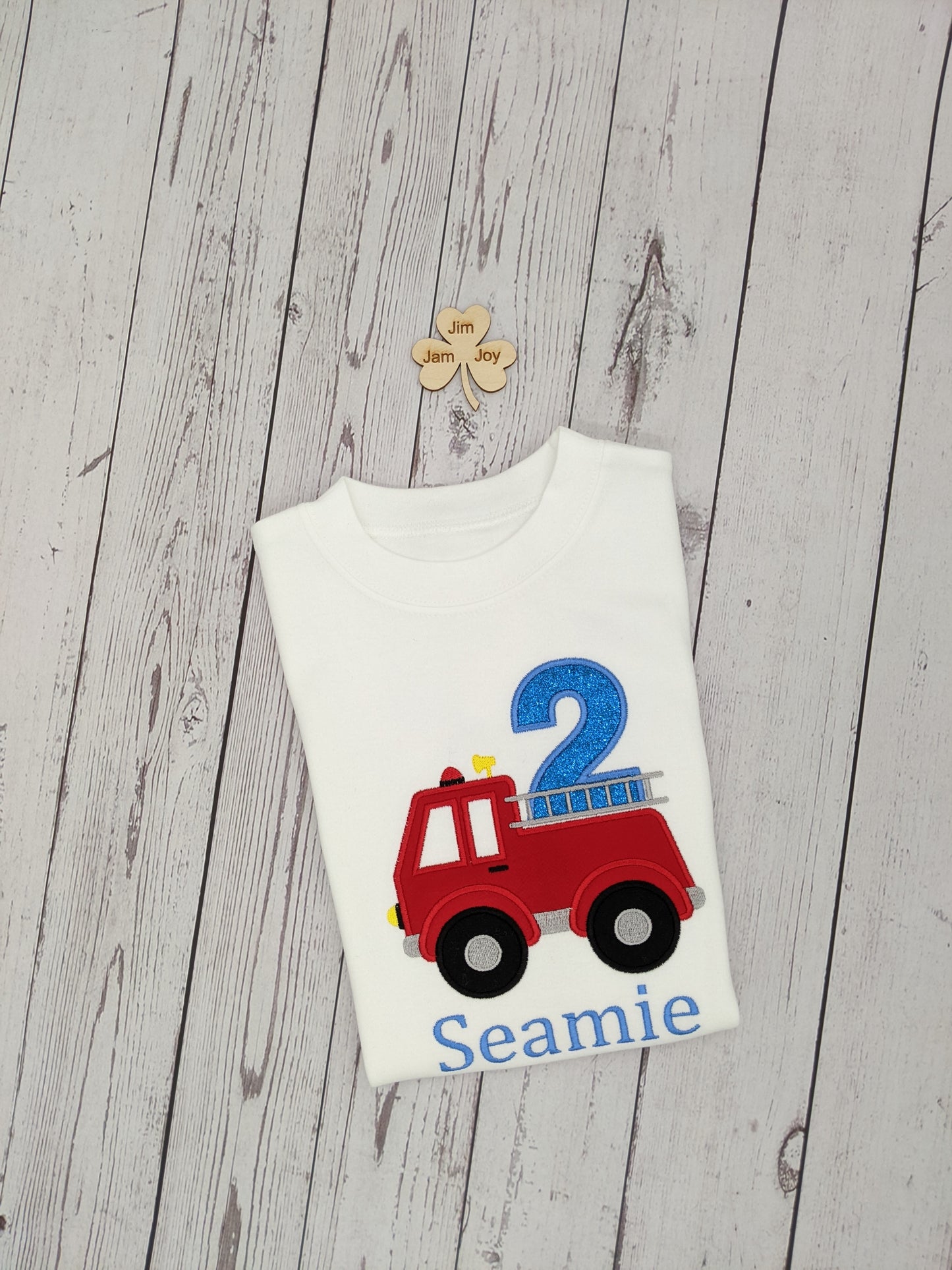 Personalised Children Red Fire Truck - Embroidery