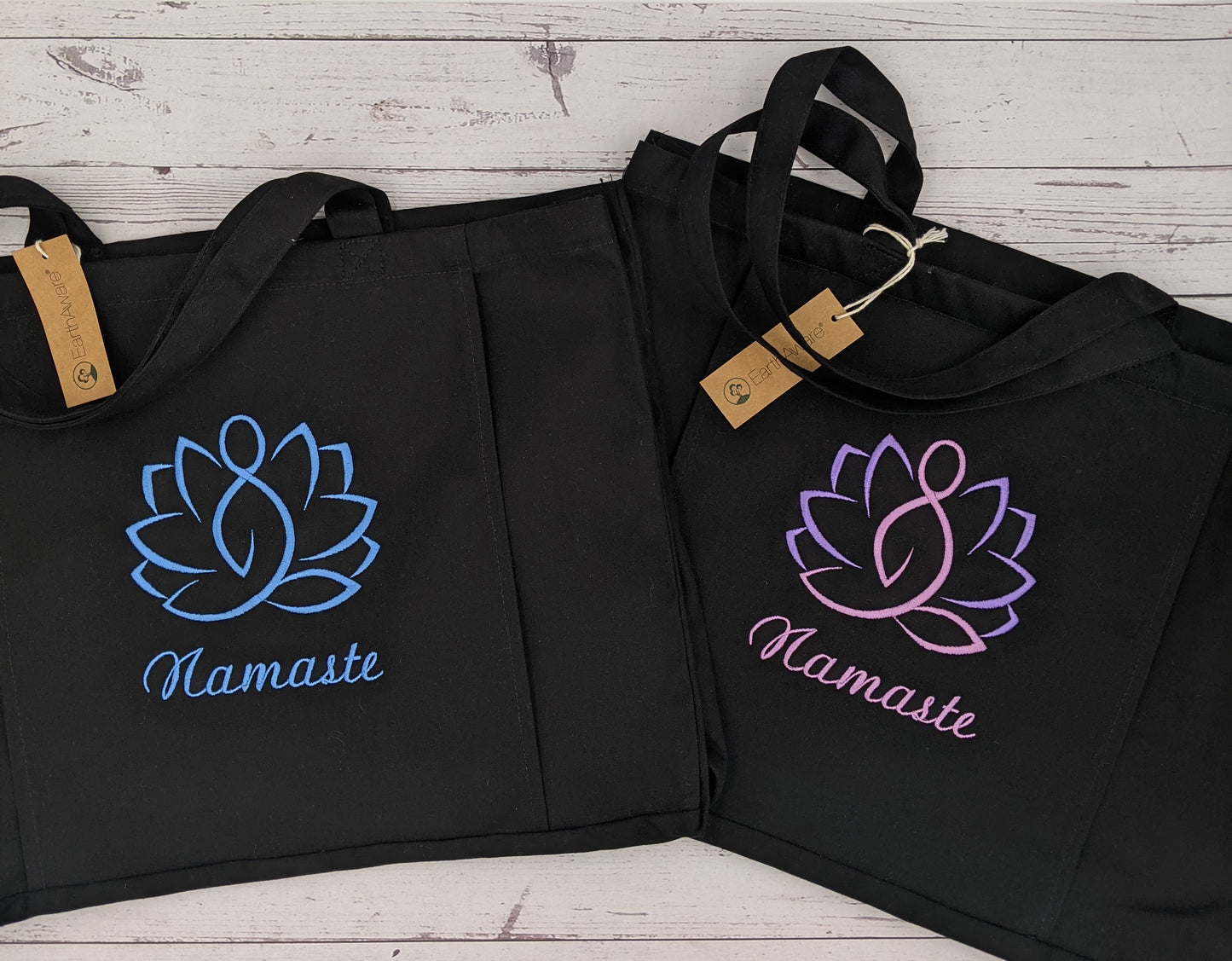 Personalised Organic Yoga Tote bag with mat pocket