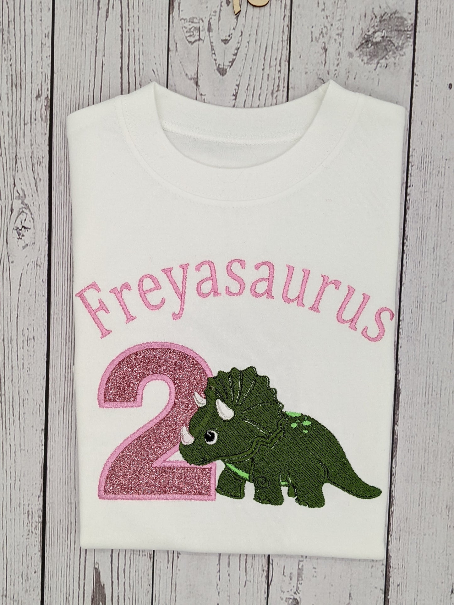 Triceratops dinosaur birthday tshirt