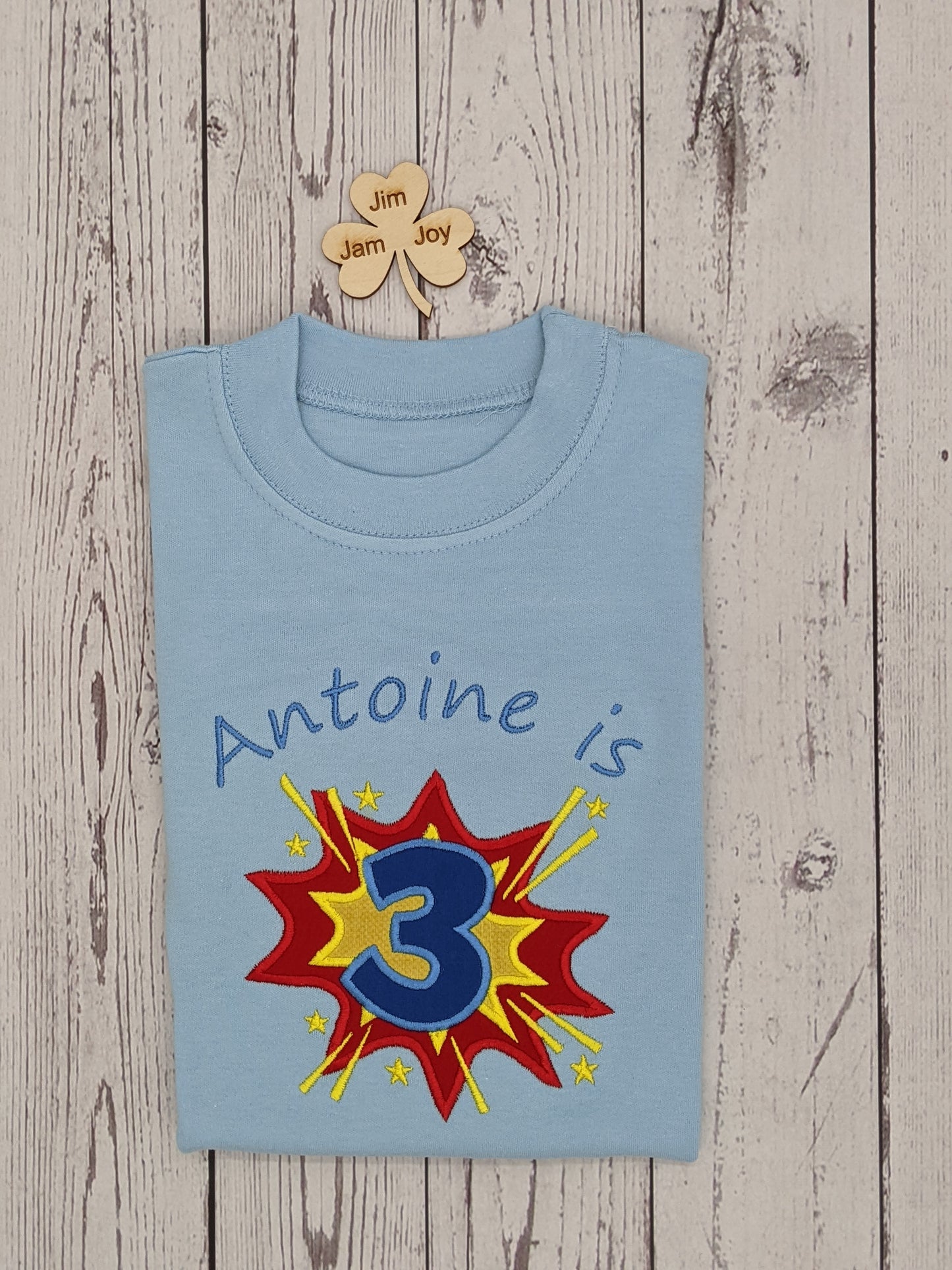 Children Superhero Birthday Tshirt - Embroidery