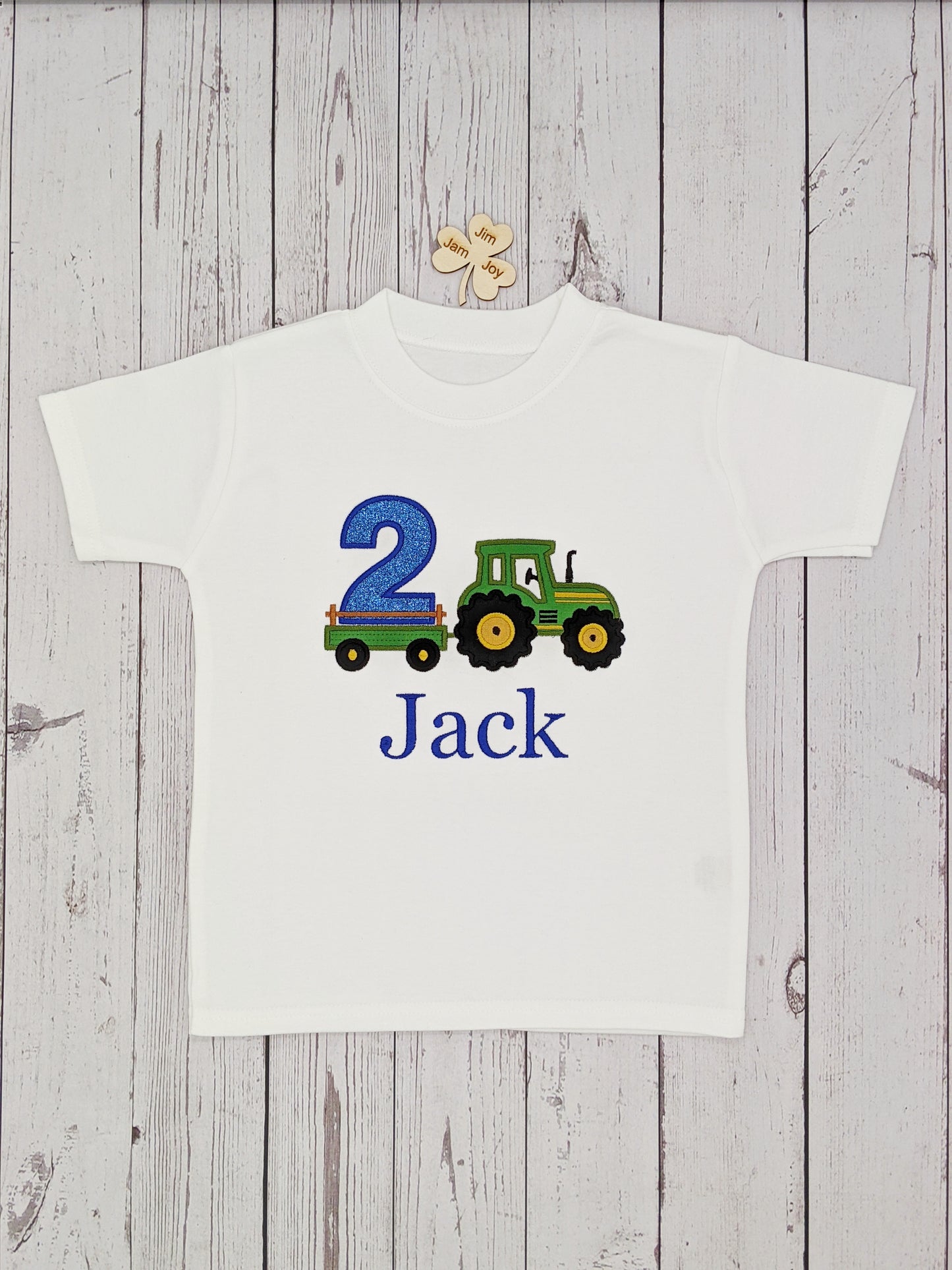 Children Birthday Tshirt Tractor and Trailer 