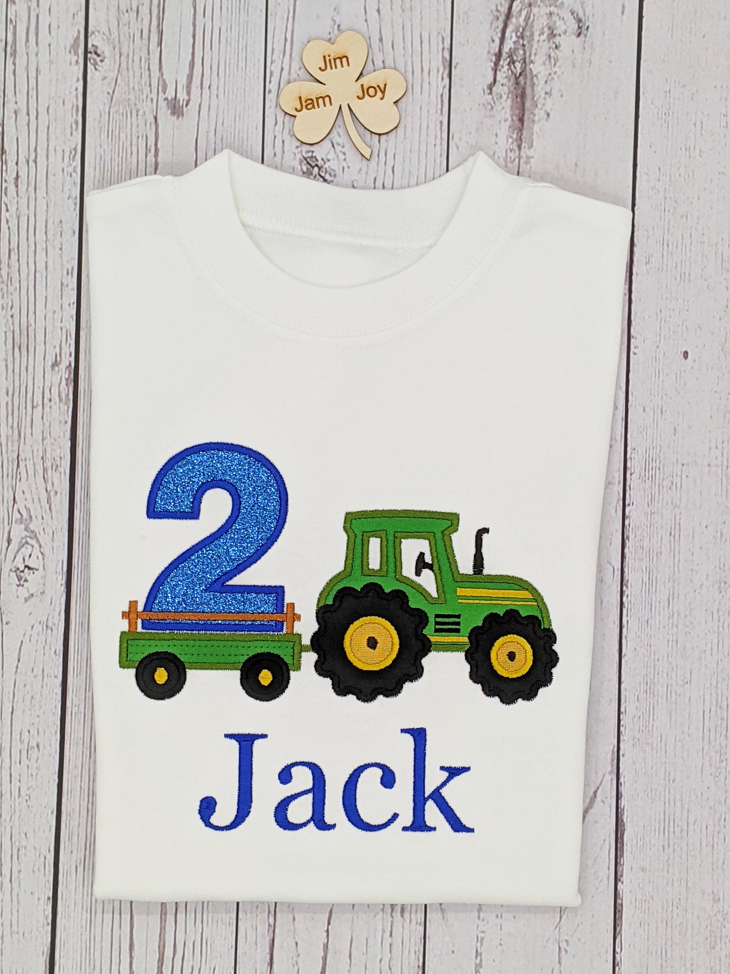 Children Birthday Tshirt Tractor and Trailer 